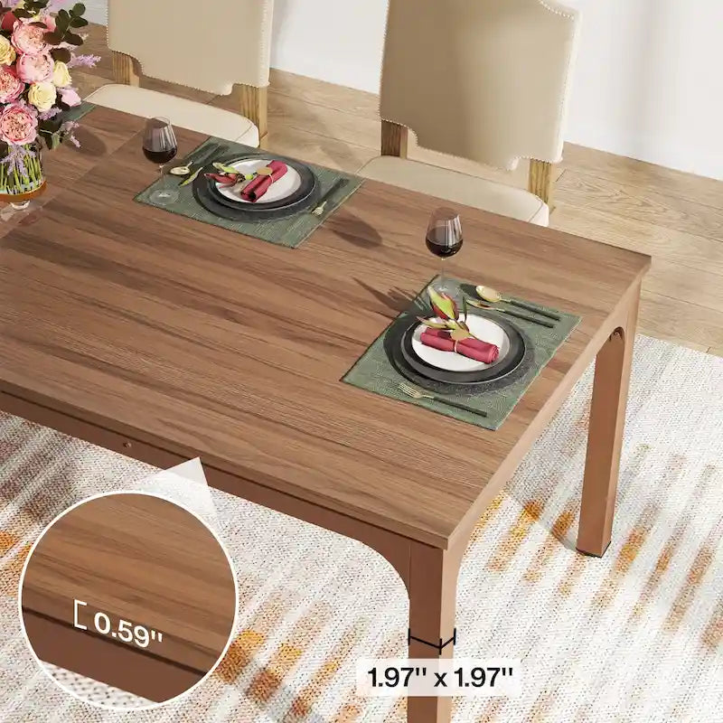 Table de salle à manger pour 6-8 personnes, table de salle à manger rectangulaire de 78 pouces de long pour le salon