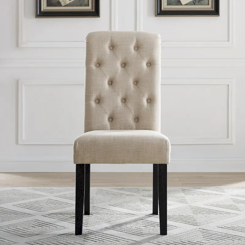 Ensemble de salle à manger 7 pièces en bois délavé foncé avec pieds tournés Leviton de Roundhill Furniture