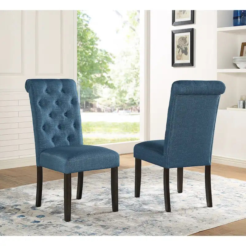 Ensemble de salle à manger 7 pièces en bois délavé foncé avec pieds tournés Leviton de Roundhill Furniture