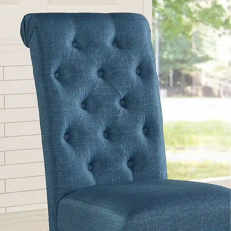 Ensemble de salle à manger 7 pièces en bois délavé foncé avec pieds tournés Leviton de Roundhill Furniture