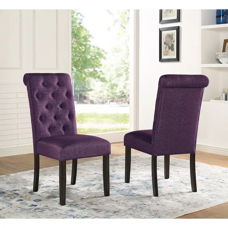 Ensemble de salle à manger 7 pièces en bois délavé foncé avec pieds tournés Leviton de Roundhill Furniture