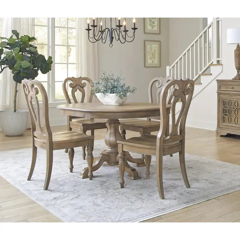 Ensemble de salle à manger 5 pièces avec table à pied central Magnolia Manor