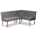 Ensemble de banquettes d'angle Alvis Mid-Century en velours (2 pièces)