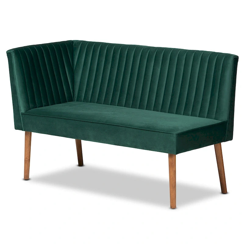 Ensemble de banquettes d'angle Alvis Mid-Century en velours (2 pièces)