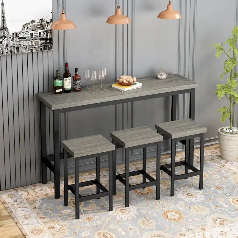 Ensemble de table à manger extra-longue hauteur comptoir