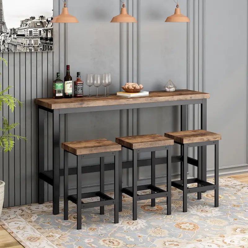 Ensemble de table à manger extra-longue hauteur comptoir