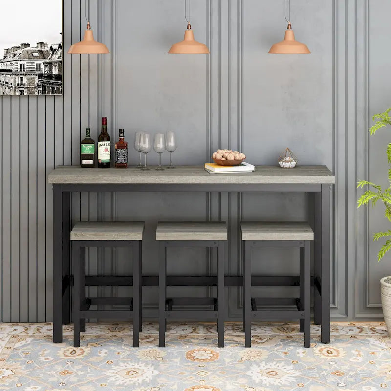 Ensemble de table à manger extra-longue hauteur comptoir