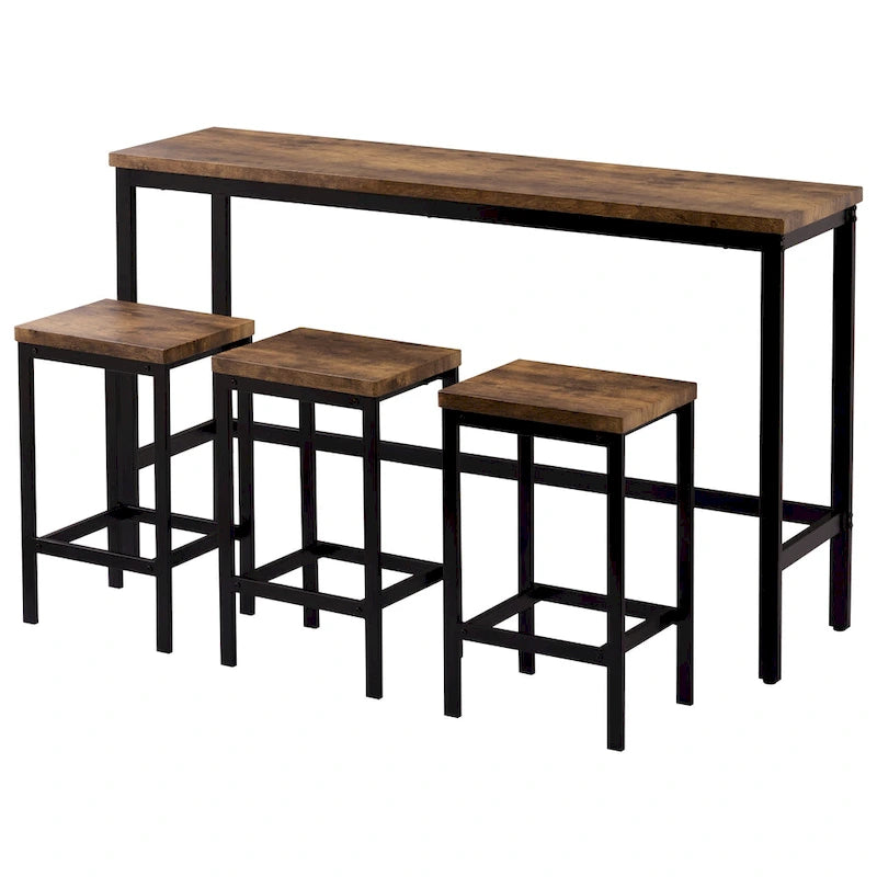 Ensemble de table à manger extra-longue hauteur comptoir