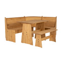 Ensemble de salle à manger d'angle en bois massif Wendell