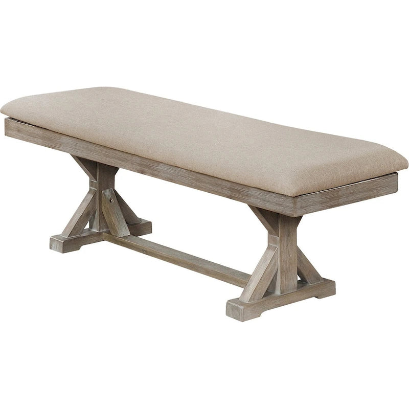Salle à manger 7 pièces en bois de pin rustique gris ou noyer Best Quality Furniture