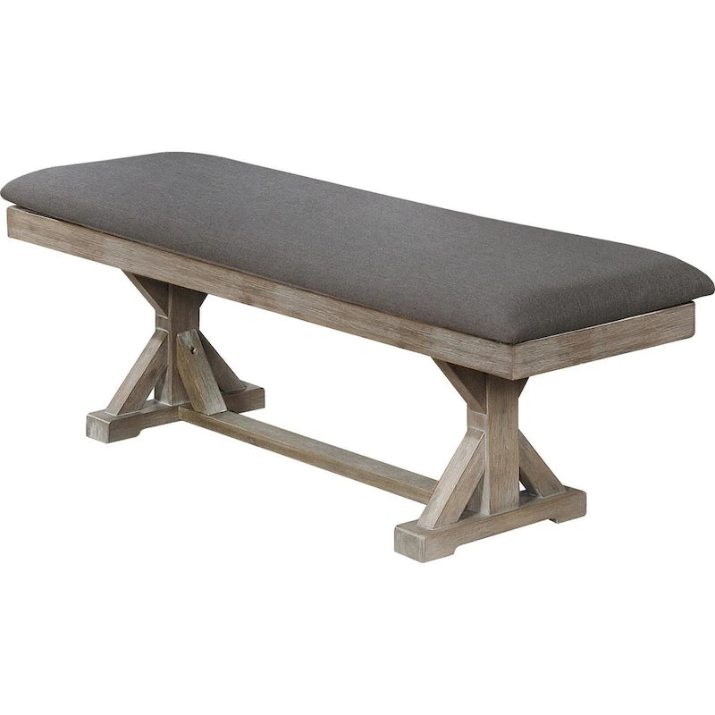 Salle à manger 7 pièces en bois de pin rustique gris ou noyer Best Quality Furniture