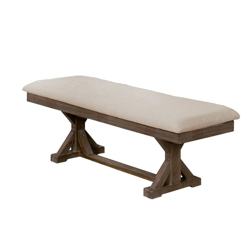 Salle à manger 7 pièces en bois de pin rustique gris ou noyer Best Quality Furniture