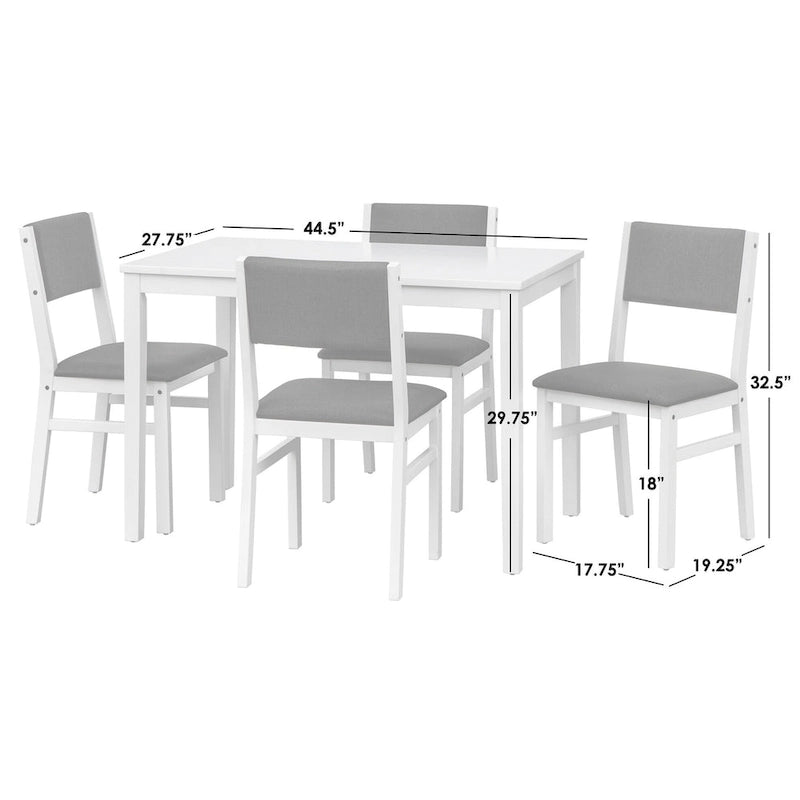 Ensemble de salle à manger 5 pièces en bois massif Jules de Simple Living