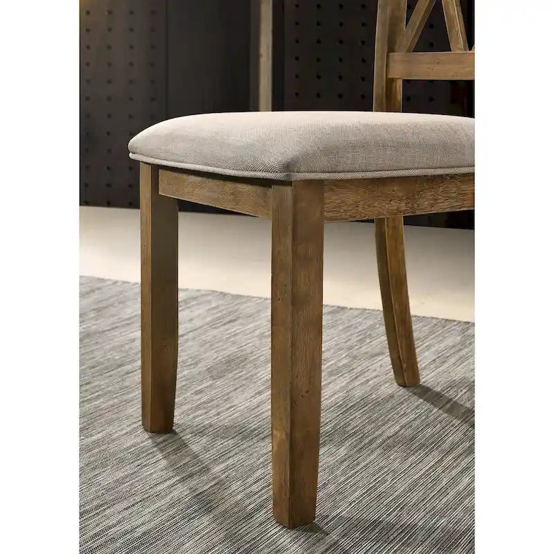 Ensemble de salle à manger en bois 5 pièces à dossier croisé Windvale de Roundhill Furniture