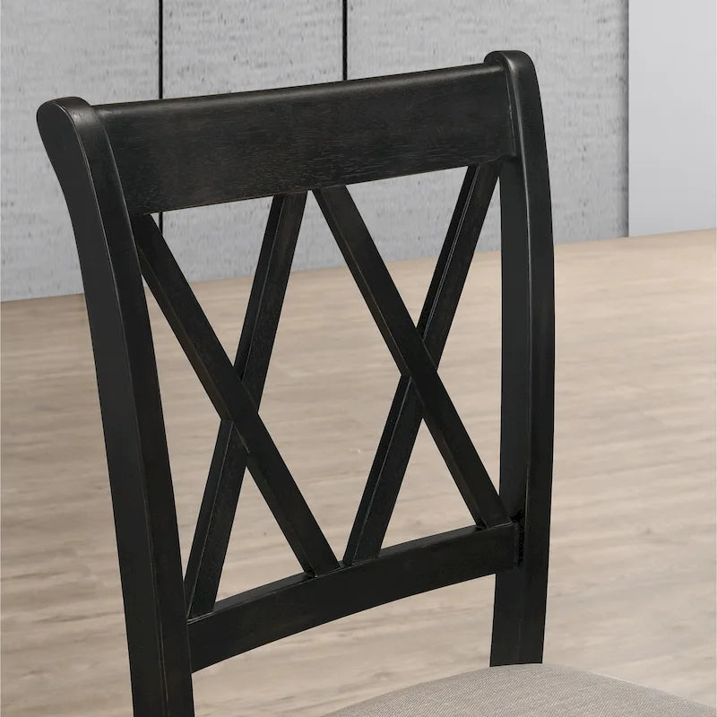 Ensemble de salle à manger en bois 5 pièces à dossier croisé Windvale de Roundhill Furniture