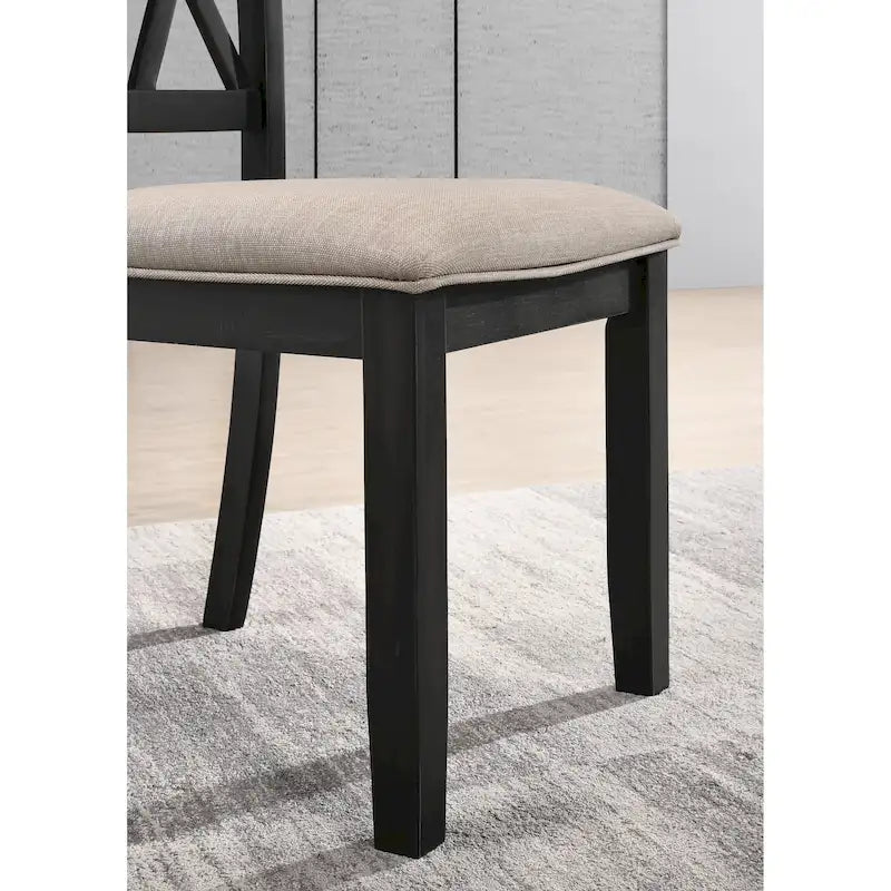 Ensemble de salle à manger en bois 5 pièces à dossier croisé Windvale de Roundhill Furniture