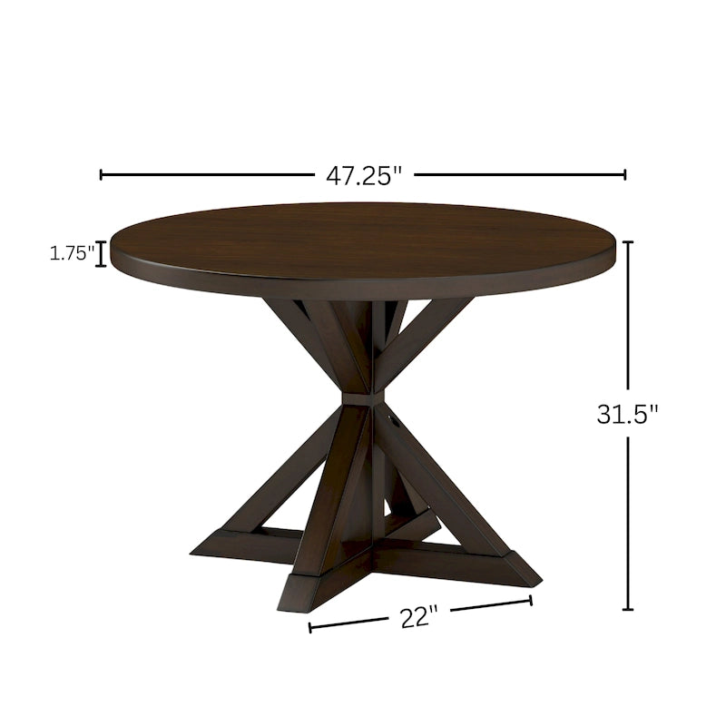 Ensemble de salle à manger en bois 5 pièces à dossier croisé Windvale de Roundhill Furniture