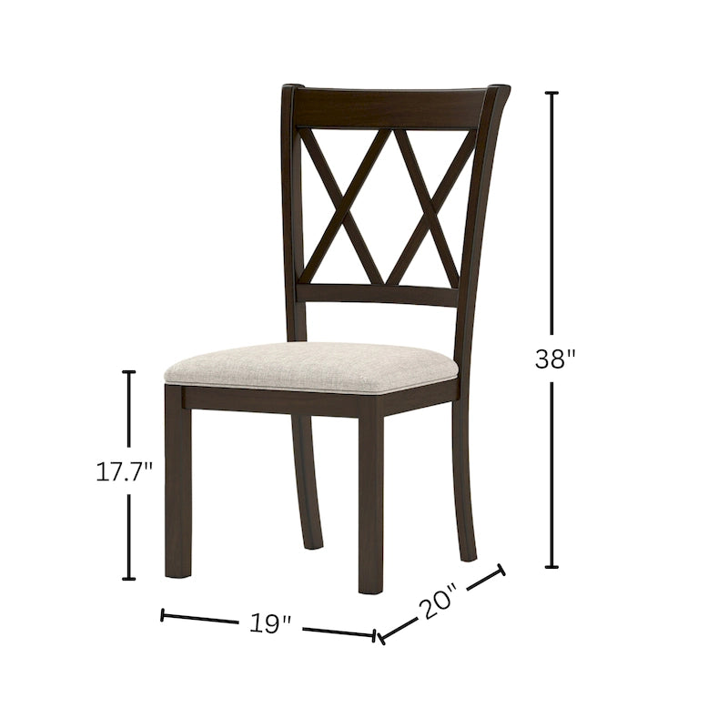 Ensemble de salle à manger en bois 5 pièces à dossier croisé Windvale de Roundhill Furniture