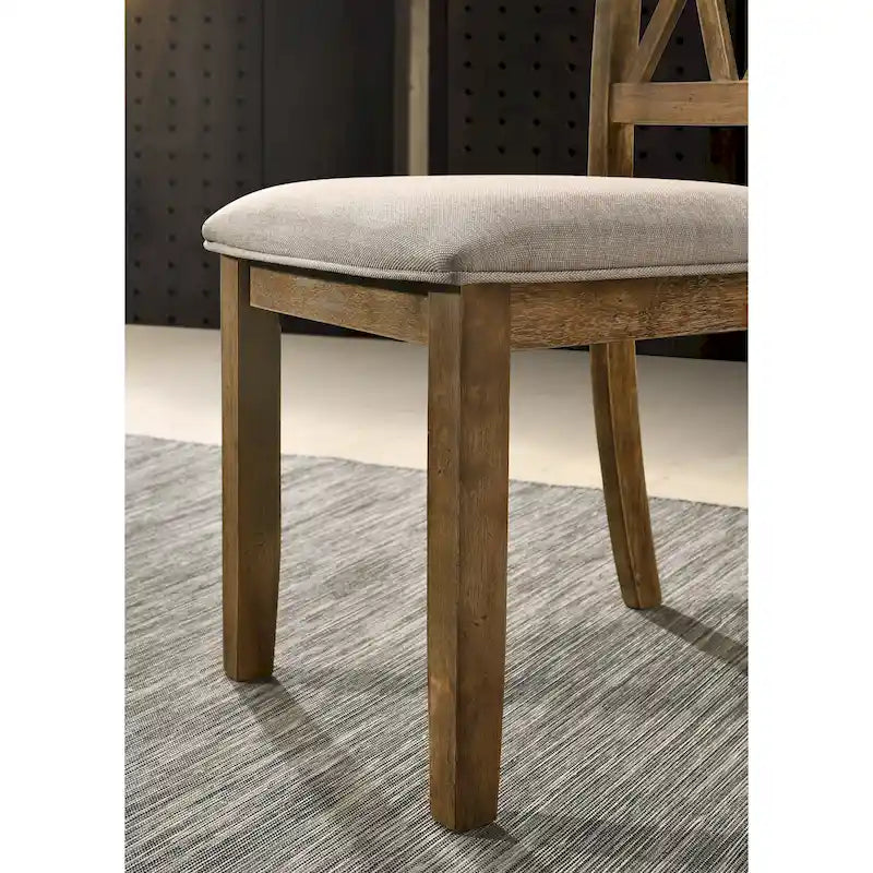 Ensemble de salle à manger en bois 5 pièces à dossier croisé Windvale de Roundhill Furniture