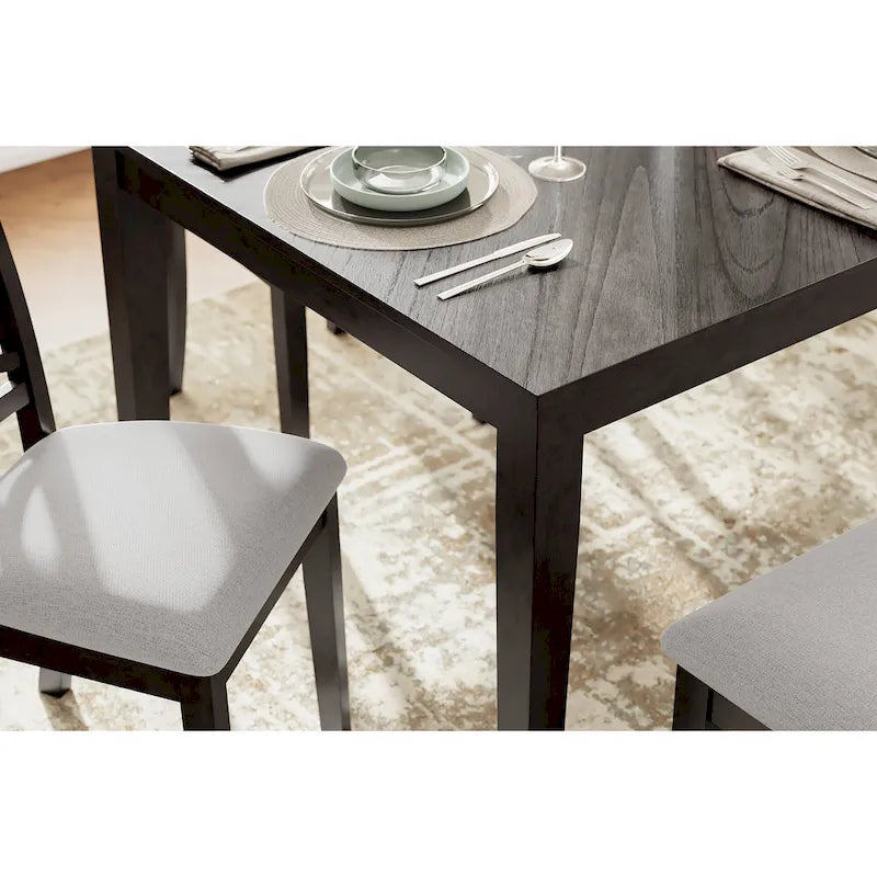 Signature Design by Ashley Langwest Table de salle à manger avec 4 chaises et banc (ensemble de 6)