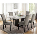 Ensemble de salle à manger 7 pièces avec plateau en marbre gris clair de Furniture of America, collection Cots Transitional