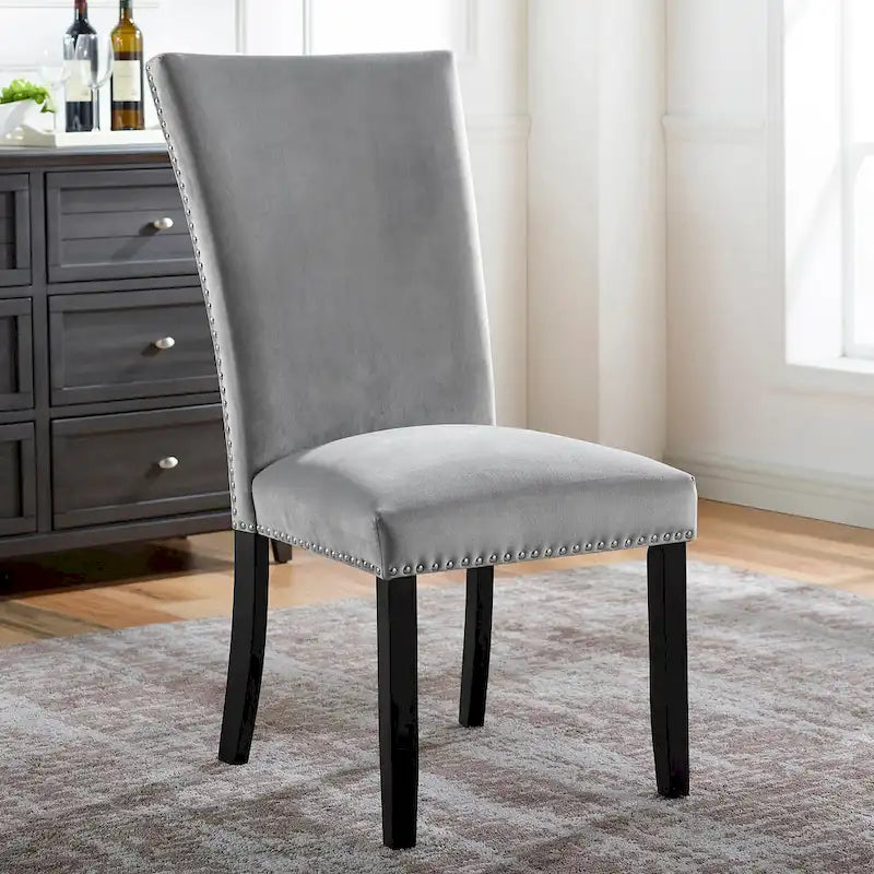 Ensemble de salle à manger 7 pièces avec plateau en marbre gris clair de Furniture of America, collection Cots Transitional