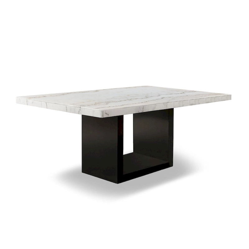 Ensemble de salle à manger 7 pièces avec plateau en marbre gris clair de Furniture of America, collection Cots Transitional