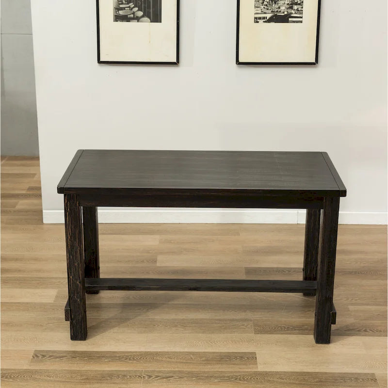 Ensemble de salle à manger 5 pièces en bois finition noir antique hauteur comptoir Roundhill Furniture Leviton