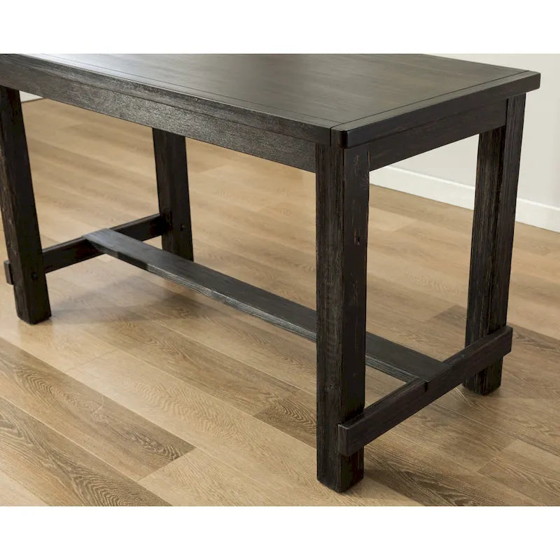 Ensemble de salle à manger 5 pièces en bois finition noir antique hauteur comptoir Roundhill Furniture Leviton
