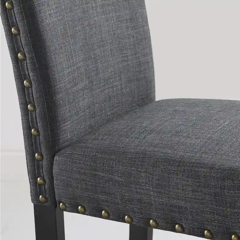Ensemble de salle à manger 5 pièces en bois expresso Biony de Roundhill Furniture avec garniture cloutée