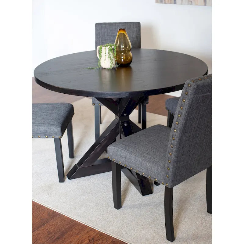 Ensemble de salle à manger 5 pièces Mytzi de Roundhill Furniture, table à manger à piètement croisé avec 4 chaises élégantes