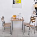 HOMCOM Ensemble table et chaises de cuisine/salle à manger 5 pièces moderne en bois 1 table 4 chaises pieds en métal
