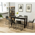 Ensemble de salle à manger 7 pièces en bois noir à hauteur de comptoir Lotusville de Roundhill Furniture