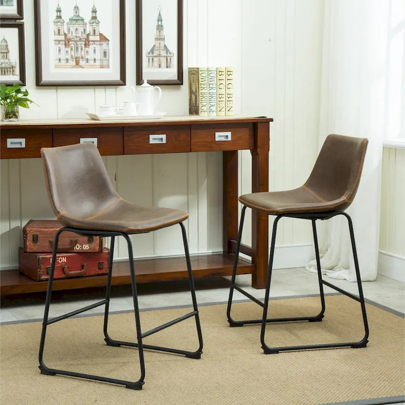 Ensemble de salle à manger 7 pièces en bois noir à hauteur de comptoir Lotusville de Roundhill Furniture