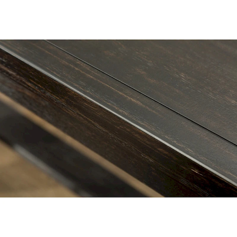 Ensemble de salle à manger 7 pièces en bois noir à hauteur de comptoir Lotusville de Roundhill Furniture