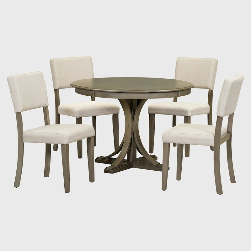 Ensemble table à manger ronde rétro 5 pièces