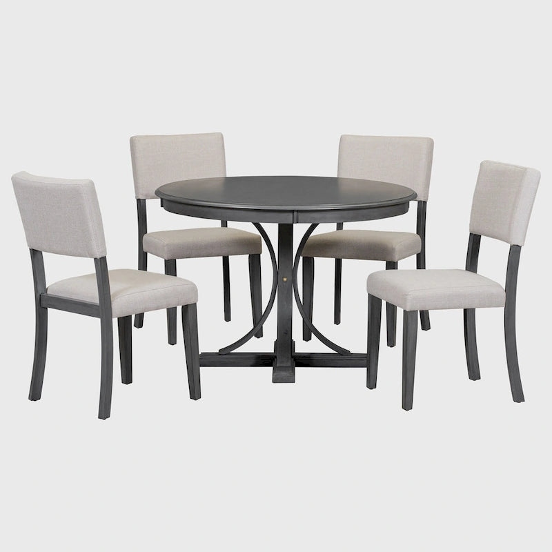 Ensemble table à manger ronde rétro 5 pièces