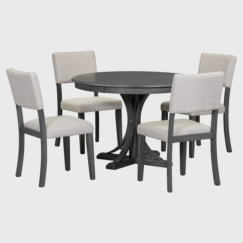 Ensemble table à manger ronde rétro 5 pièces