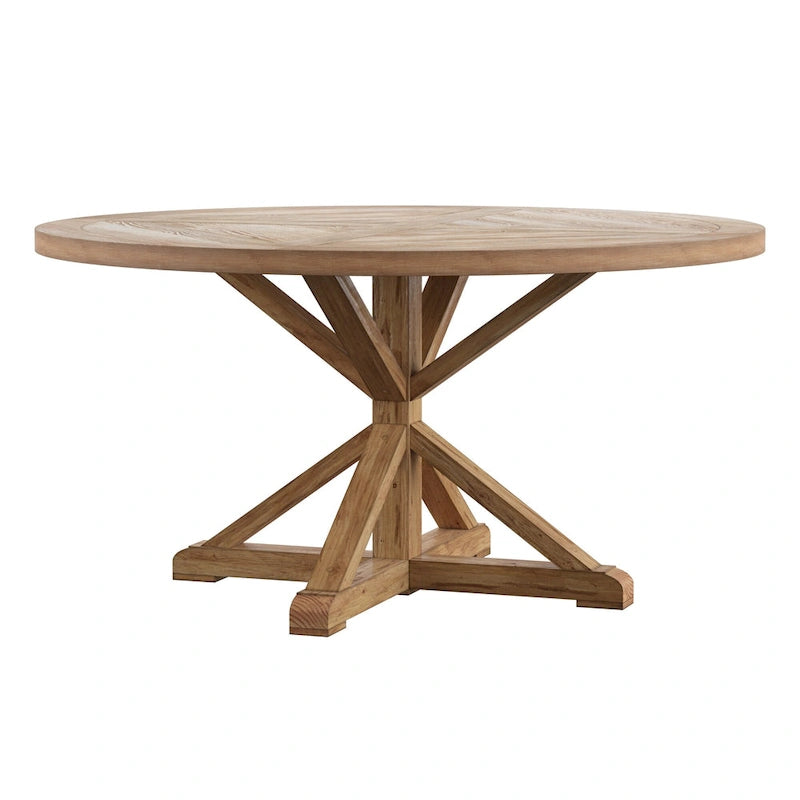 Ensemble de salle à manger 7 pièces Benchwright avec base en X rustique en pin et clous par iNSPIRE Q Artisan