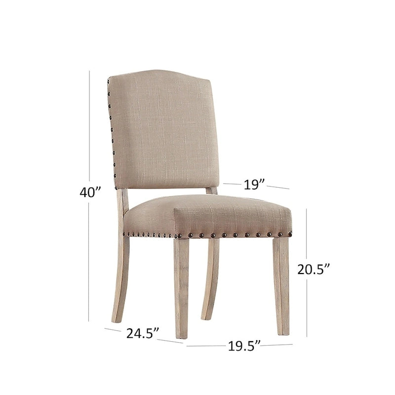Ensemble de salle à manger 7 pièces Benchwright avec base en X rustique en pin et clous par iNSPIRE Q Artisan