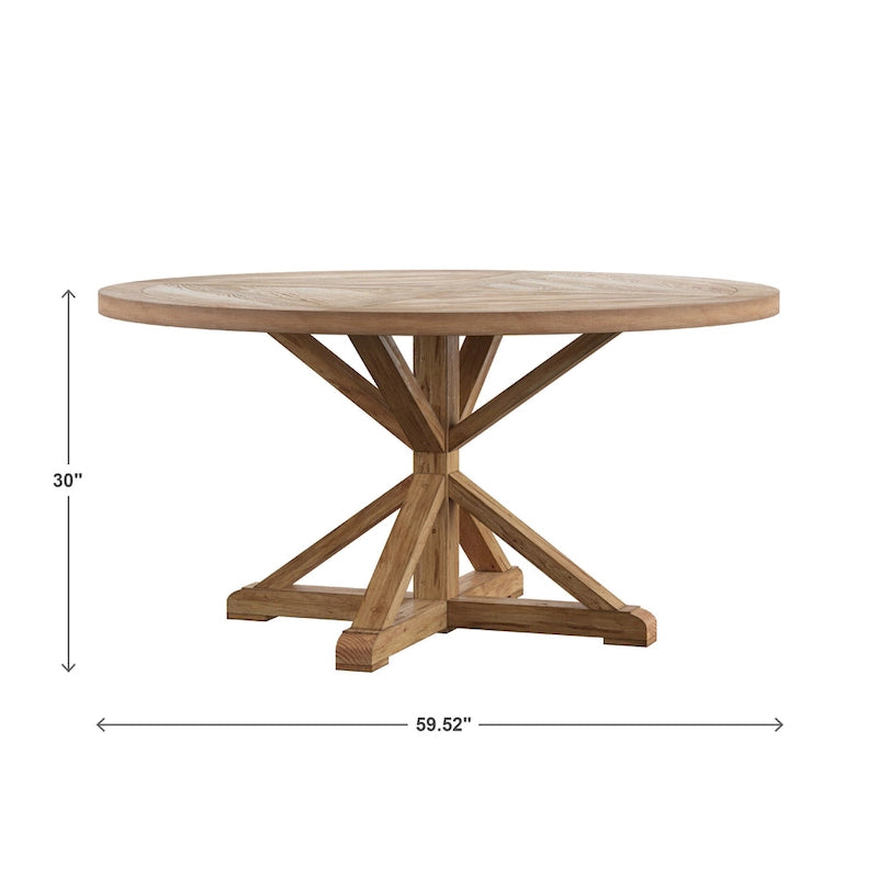 Ensemble de salle à manger 7 pièces Benchwright avec base en X rustique en pin et clous par iNSPIRE Q Artisan