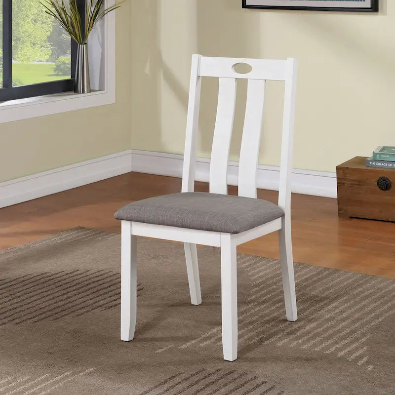 Ensemble de salle à manger carré 5 pièces Badia Transitional White par Furniture of America