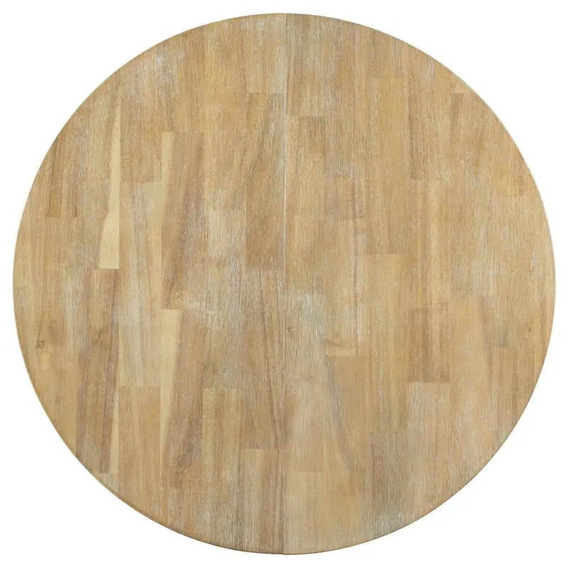 Ensemble de table à manger de ferme 5 pièces avec table ronde extensible en bois et 4 chaises de salle à manger rembourrées