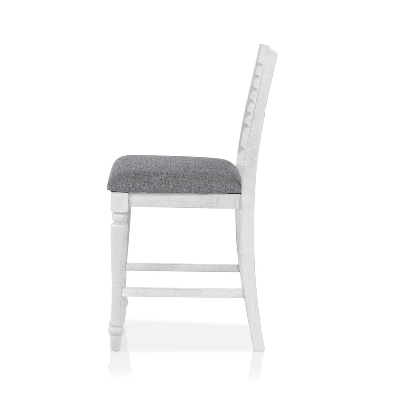 Ensemble de salle à manger 7 pièces hauteur comptoir en bois blanc antique Ionessa par Furniture of America