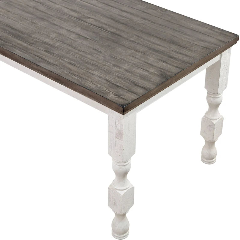 Ensemble de salle à manger 7 pièces hauteur comptoir en bois blanc antique Ionessa par Furniture of America