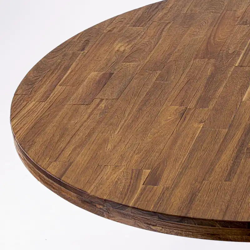 Ensemble de salle à manger East West Furniture – une table de salle à manger ronde et des chaises Parson couleur daim, noyer antique (option de pièces)