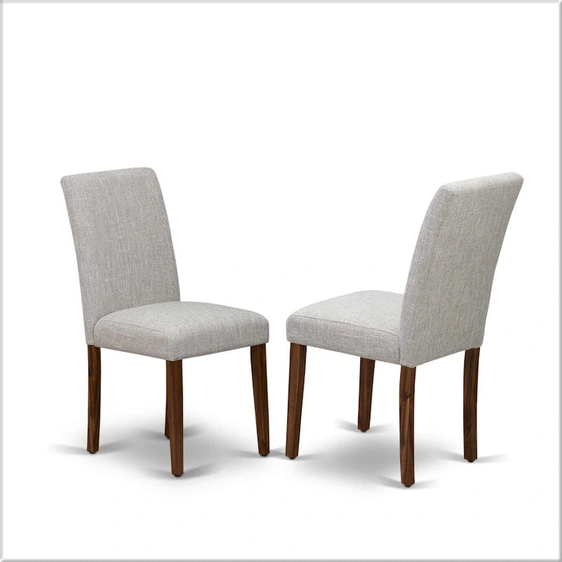 Ensemble de salle à manger East West Furniture – une table de salle à manger ronde et des chaises Parson couleur daim, noyer antique (option de pièces)