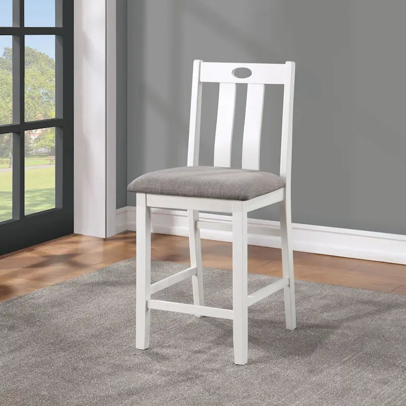 Ensemble de table à hauteur de comptoir 5 pièces Badia en bois blanc de Furniture of America