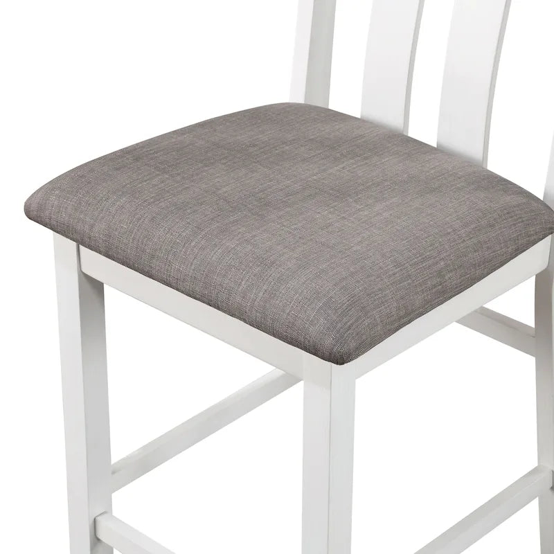 Ensemble de table à hauteur de comptoir 5 pièces Badia en bois blanc de Furniture of America