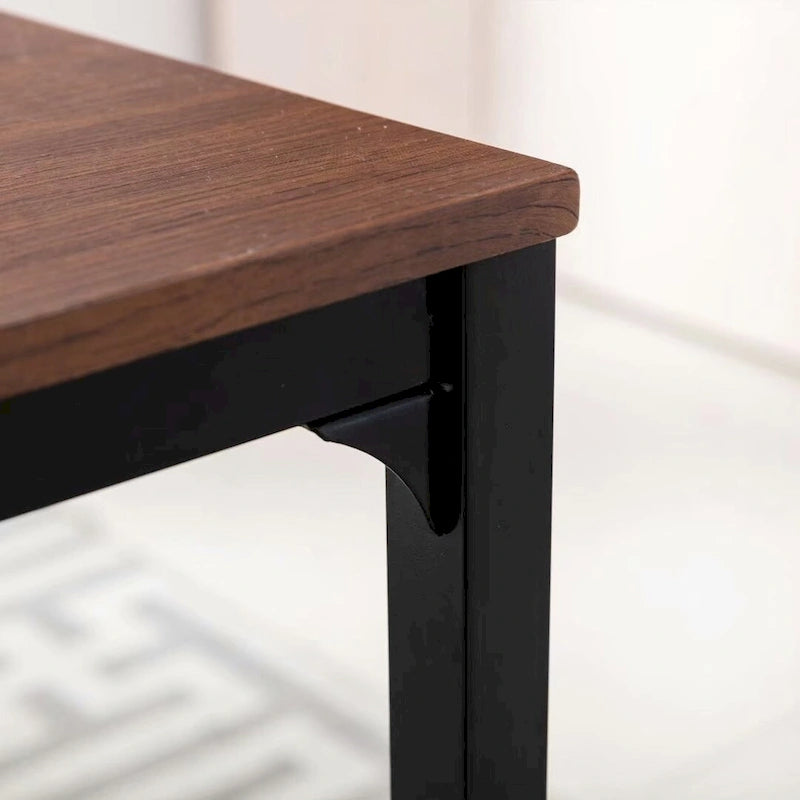 Ensemble de table de cuisine 3 pièces avec deux bancs, ensemble de salle à manger 4 places